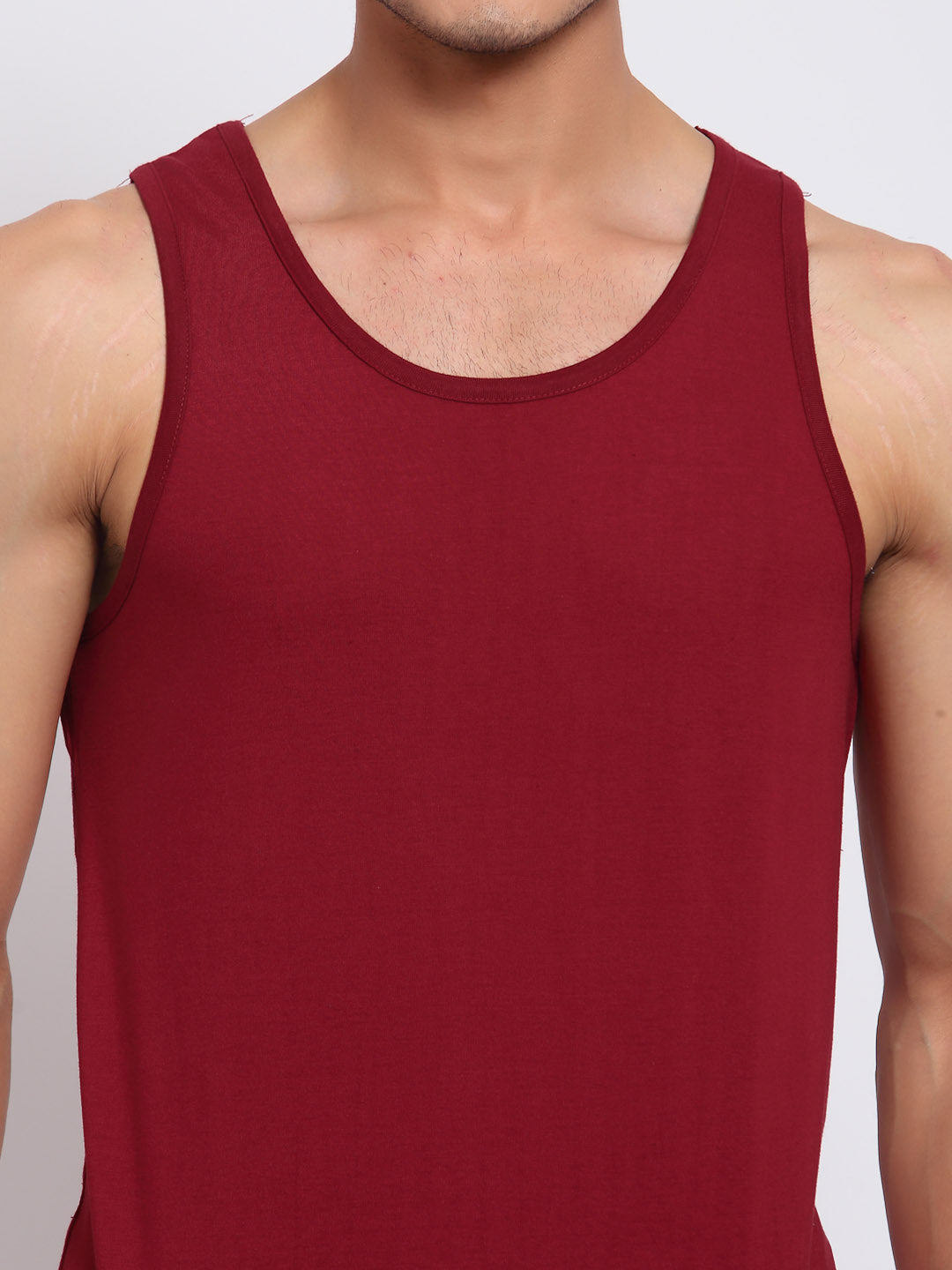 Plain Maroon Sleeveless T-Shirt