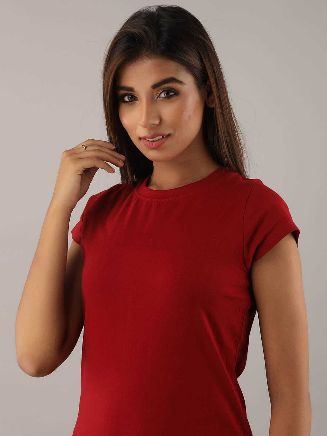 Plain Maroon T-Shirt Dress