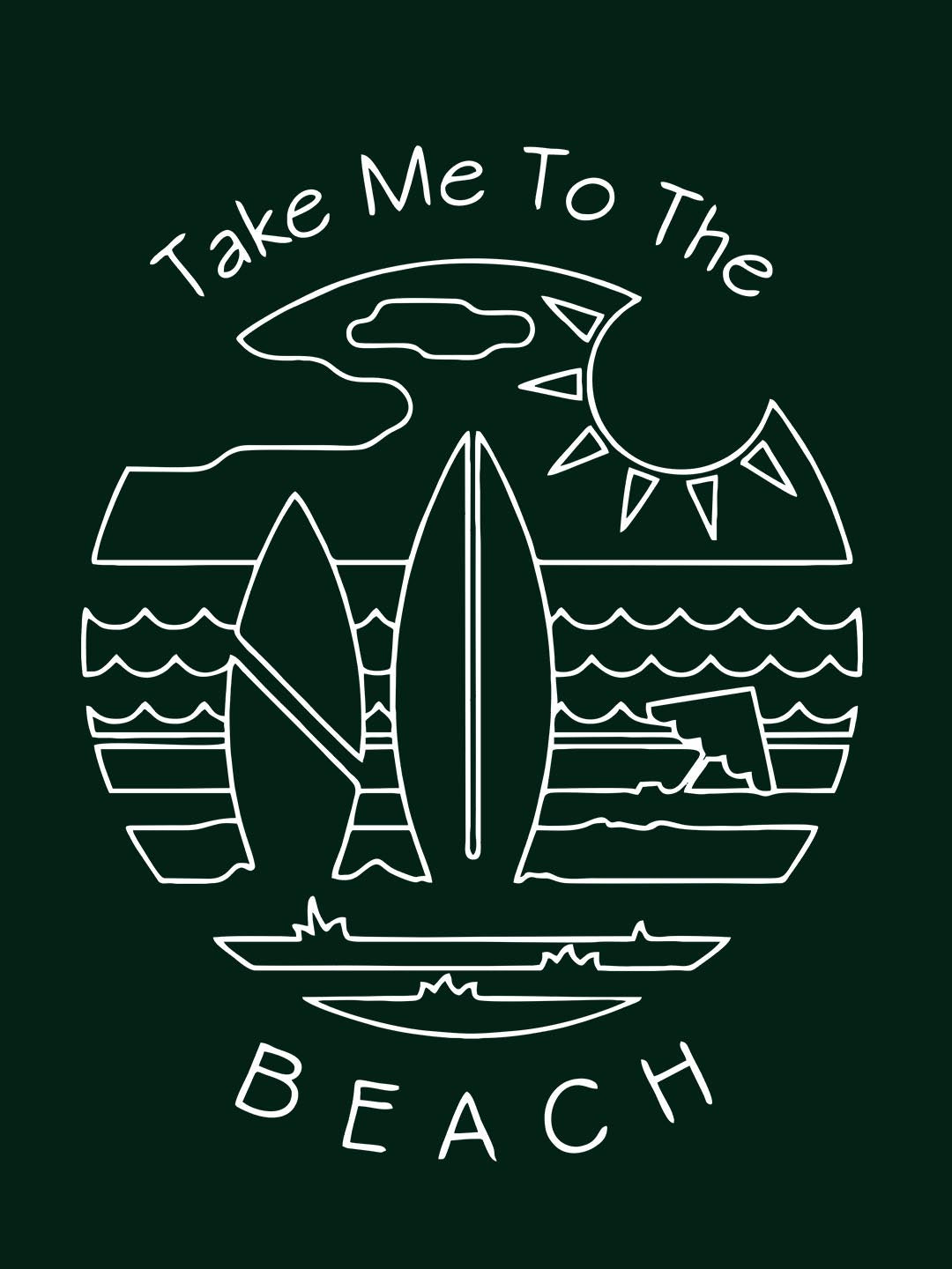 Take Me To The Beach Black T-Shirt