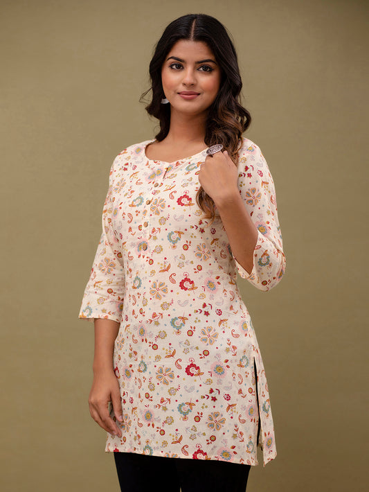 Ethnic Motifs Printed Pure Cotton Kurti FRKT6263