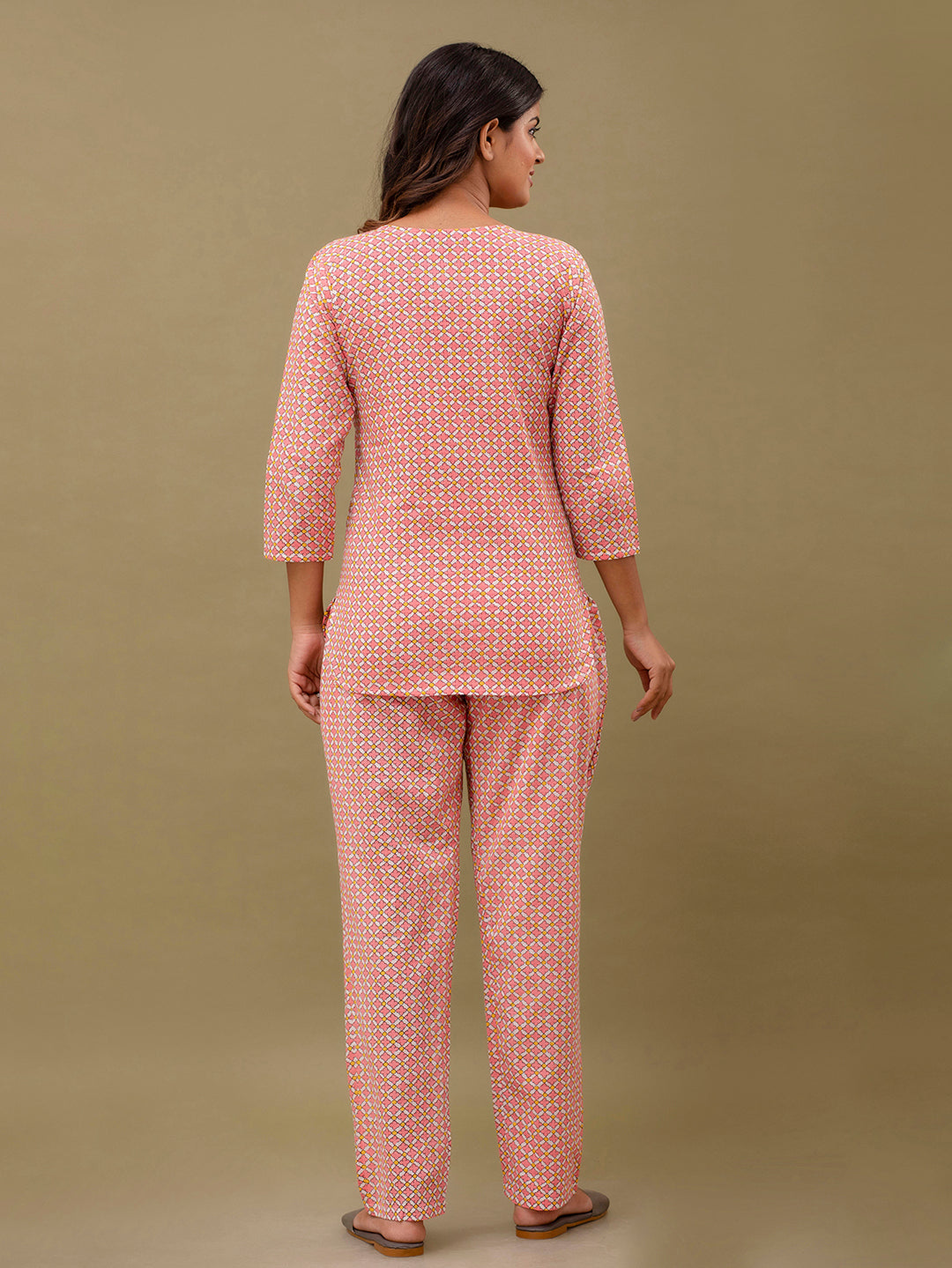 Floral Printed Pure Cotton Night Suits FRLW9042