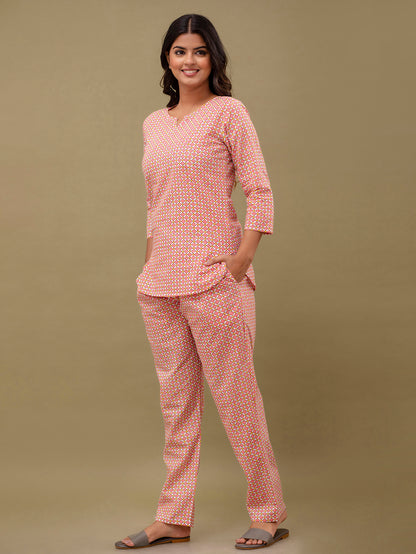 Floral Printed Pure Cotton Night Suits FRLW9042