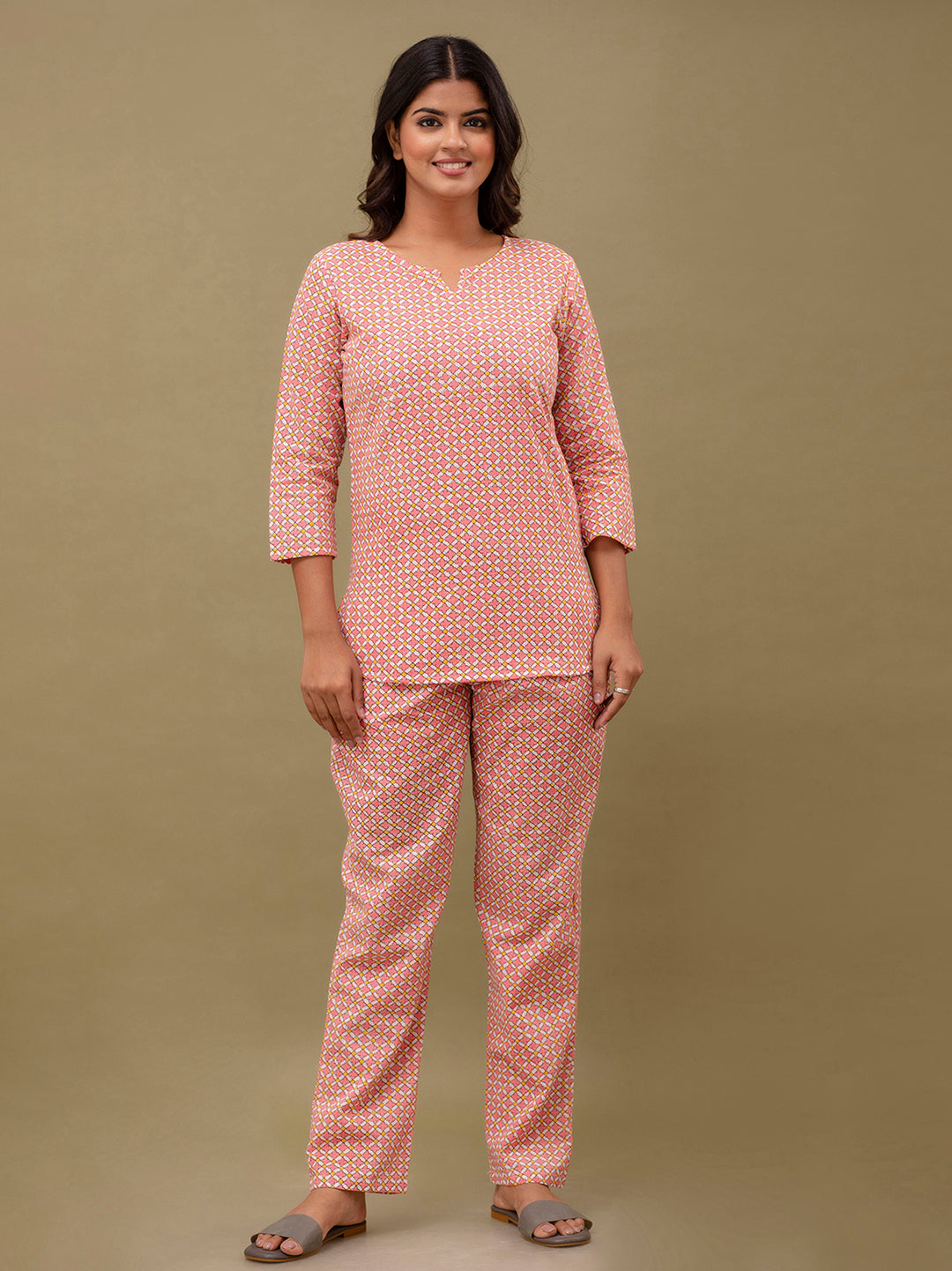 Floral Printed Pure Cotton Night Suits FRLW9042