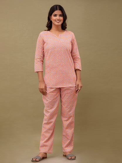 Floral Printed Pure Cotton Night Suits FRLW9042