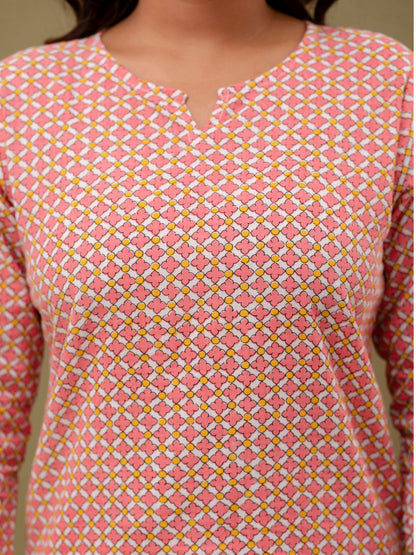Floral Printed Pure Cotton Night Suits FRLW9042