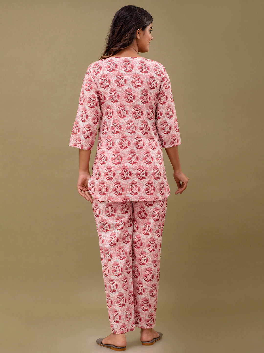 Floral Printed Pure Cotton Night Suits FRLW9043