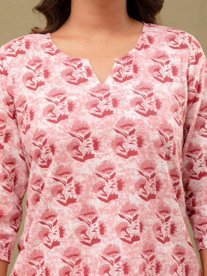 Floral Printed Pure Cotton Night Suits FRLW9043