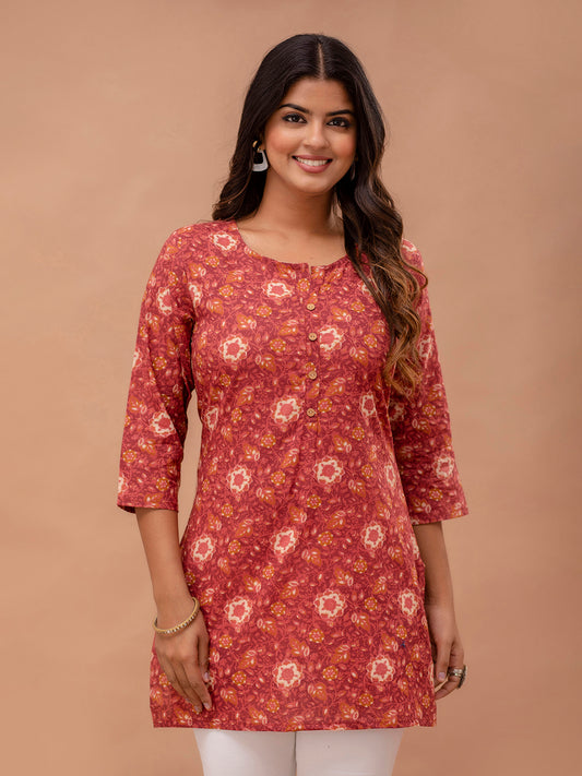 Ethnic Motifs Printed Pure Cotton Kurti FRKT6264