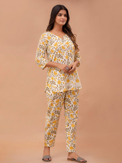 Floral Printed Pure Cotton Night Suits FRLW9046
