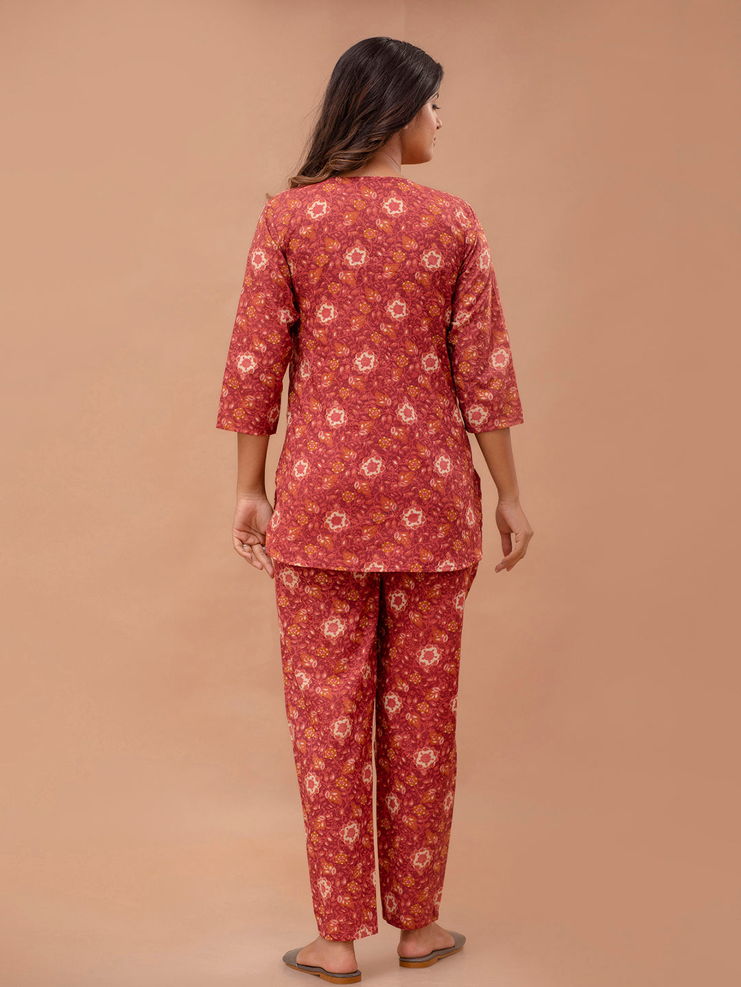 Floral Printed Pure Cotton Night Suits FRLW9047