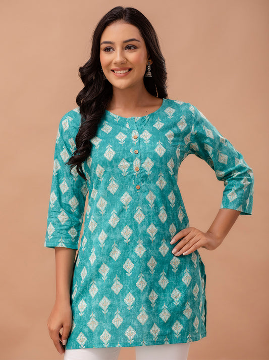 Ethnic Motifs Printed Pure Cotton Kurti FRKT6257