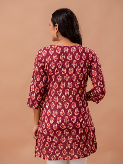 Ethnic Motifs Printed Pure Cotton Kurti FRKT6259