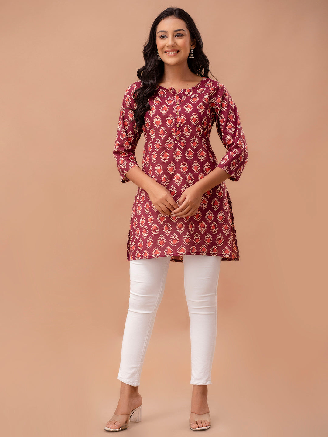 Ethnic Motifs Printed Pure Cotton Kurti FRKT6259