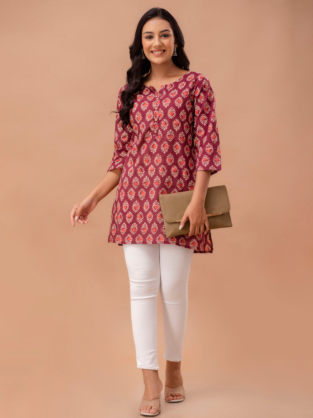 Ethnic Motifs Printed Pure Cotton Kurti FRKT6259