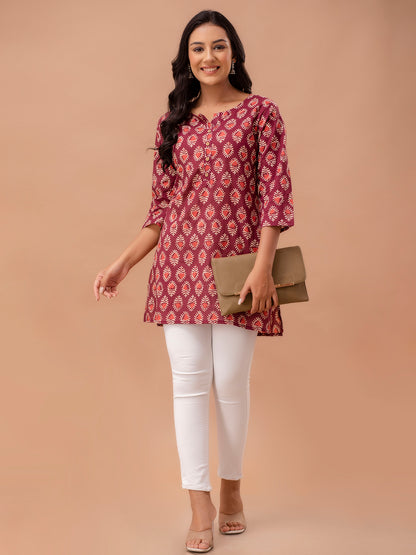 Ethnic Motifs Printed Pure Cotton Kurti FRKT6259