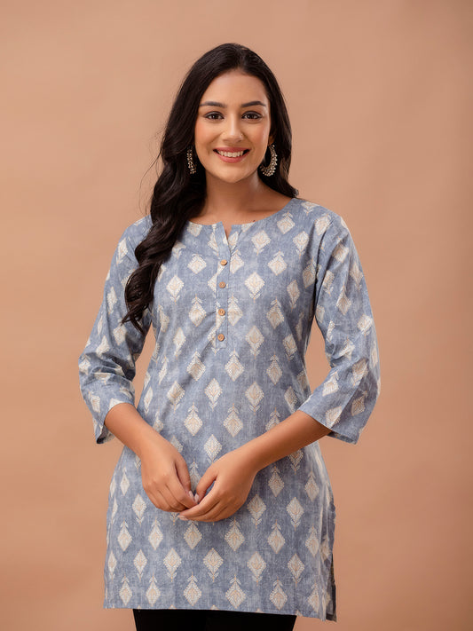 Ethnic Motifs Printed Pure Cotton Kurti FRKT6260