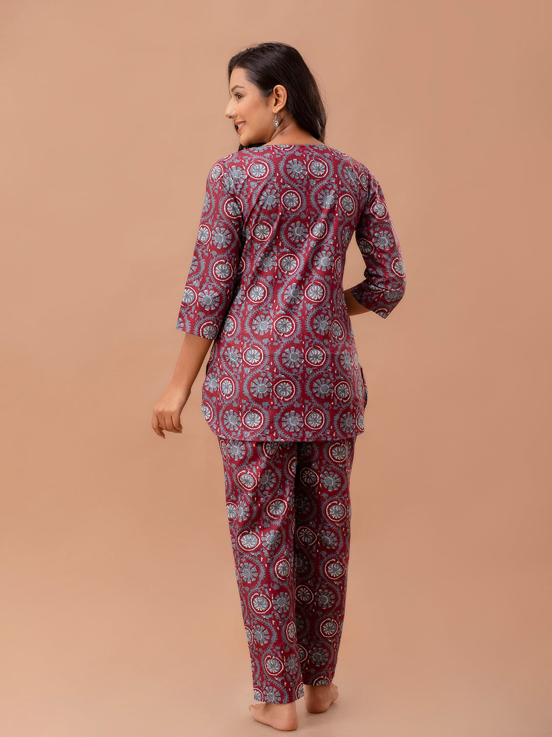 Floral Printed Pure Cotton Night Suits FRLW9038
