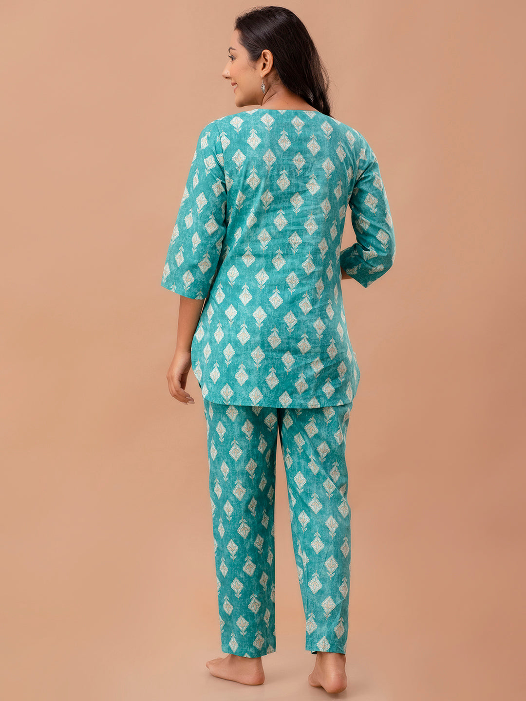 Floral Printed Pure Cotton Night Suits FRLW9040