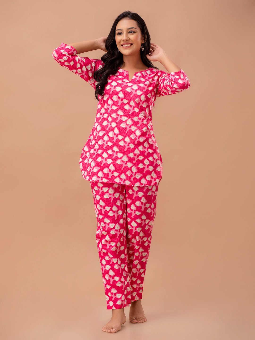 Floral Printed Pure Cotton Night Suits FRLW9041