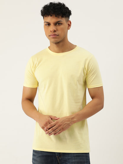 Plain Lemon Yellow Half Sleeves T-shirt