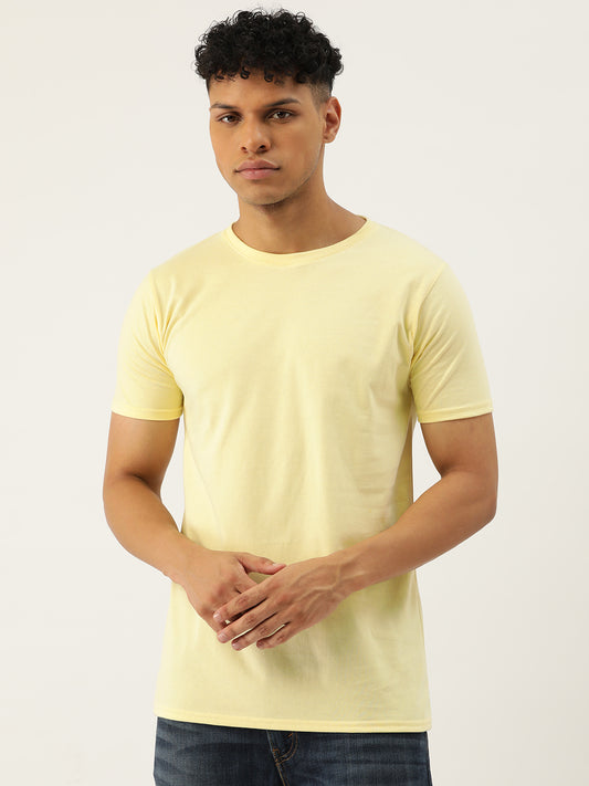 Plain Lemon Yellow Half Sleeves T-Shirt