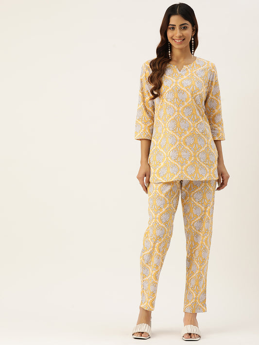 Floral Printed Pure Cotton Night Suits FRLW9054