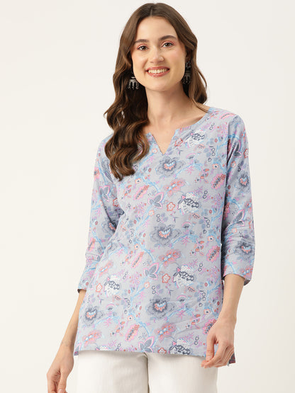 Feranoid Big V-Neck Kurti FRKT6400