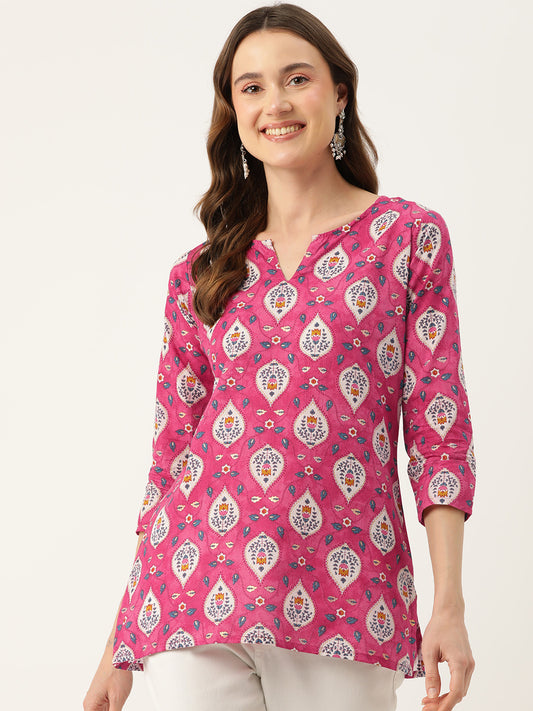 Feranoid Big V-Neck Kurti FRKT6408