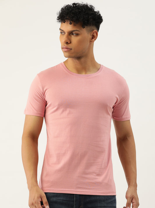 Plain Mauve Half Sleeves T-Shirt