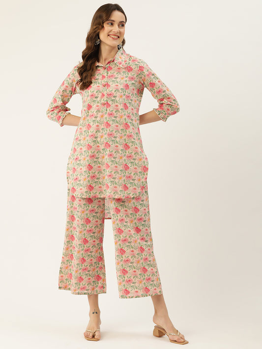 Floral Printed Pure Cotton Night Suits FRLW9049