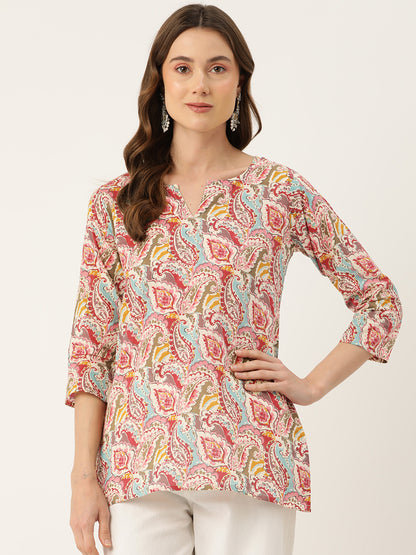 Feranoid Big V-Neck Kurti FRKT6410