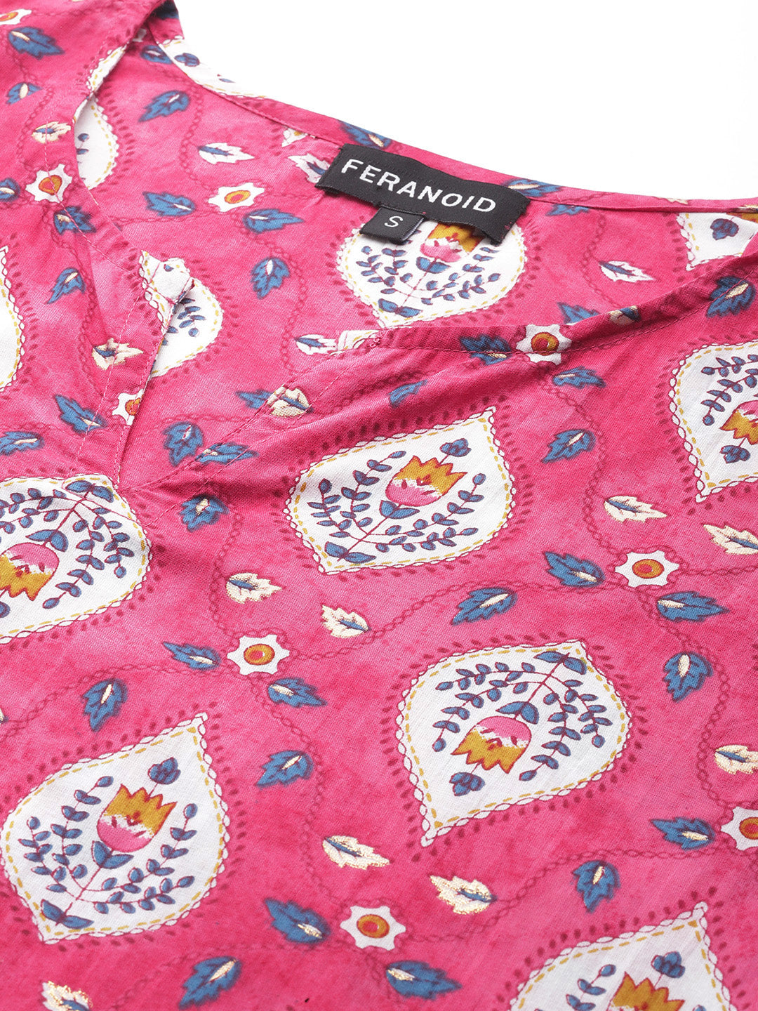 Feranoid Big V-Neck Kurti FRKT6408