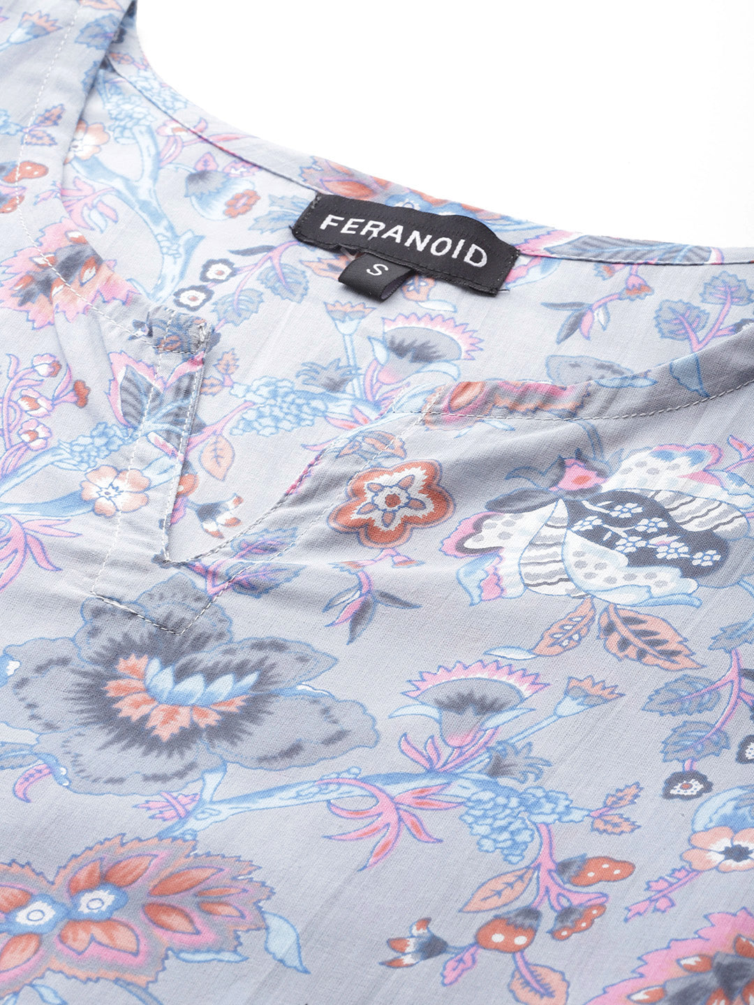Feranoid Big V-Neck Kurti FRKT6400