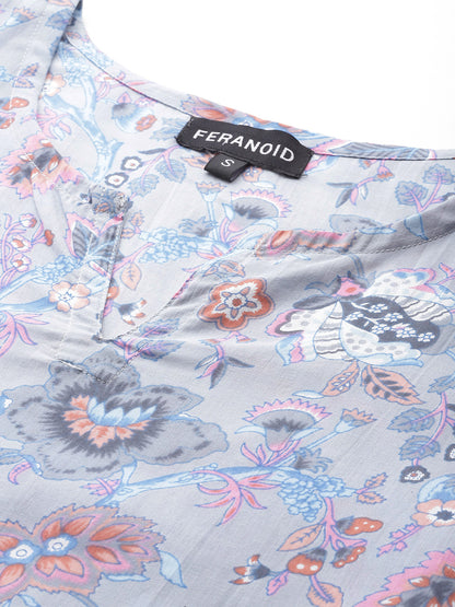 Feranoid Big V-Neck Kurti FRKT6400