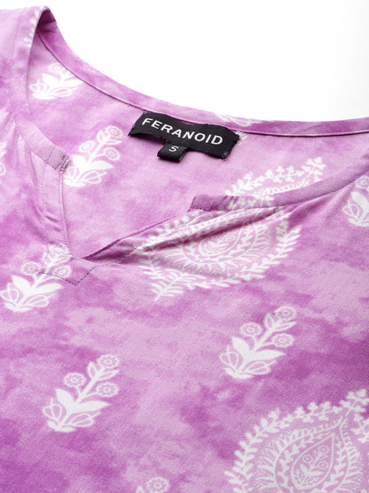 Feranoid Big V-Neck Kurti FRKT6397
