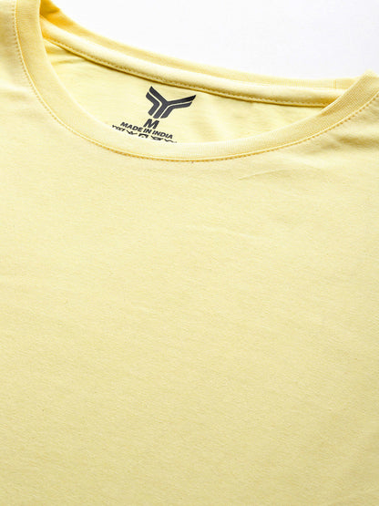 Plain Lemon Yellow Half Sleeves T-Shirt