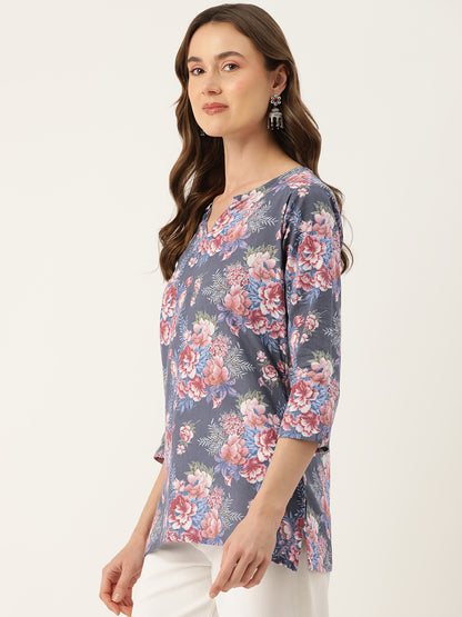 Feranoid Big V-Neck Kurti FRKT6409