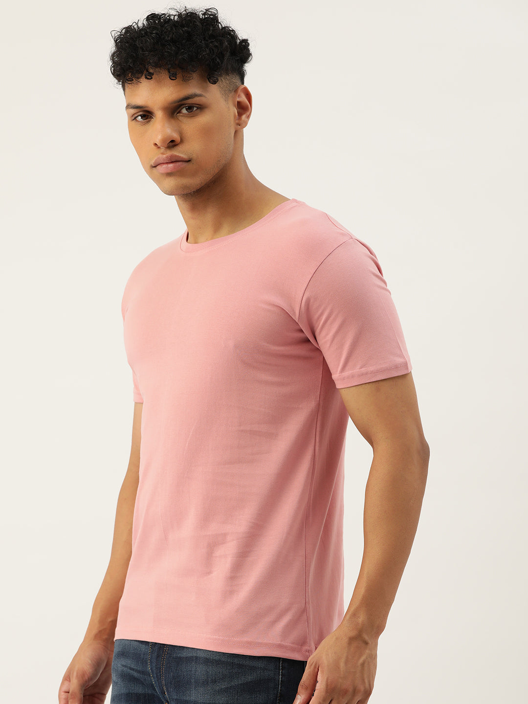 Plain Mauve Half Sleeves T-Shirt