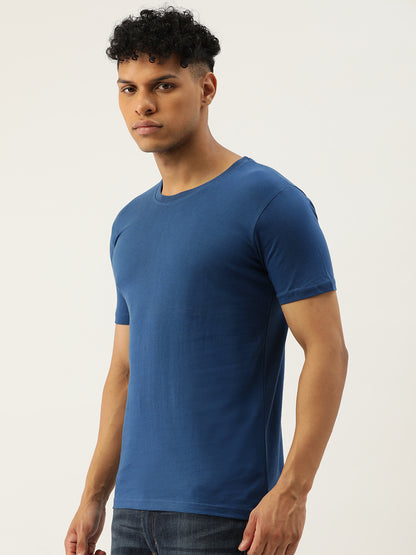 Plain Teal Blue Half Sleeves T-Shirt