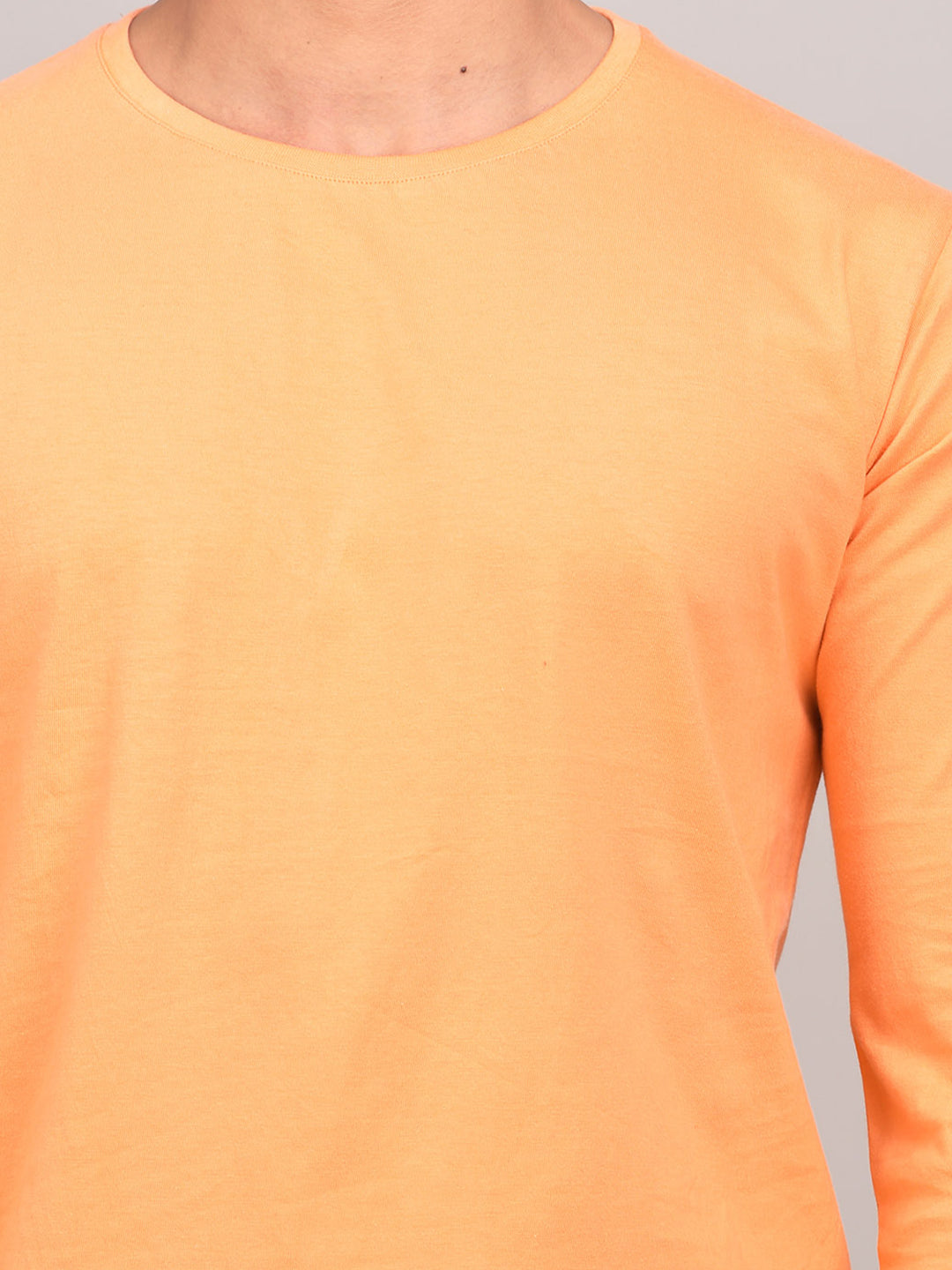 Plain Peach Full Sleeves T-Shirt