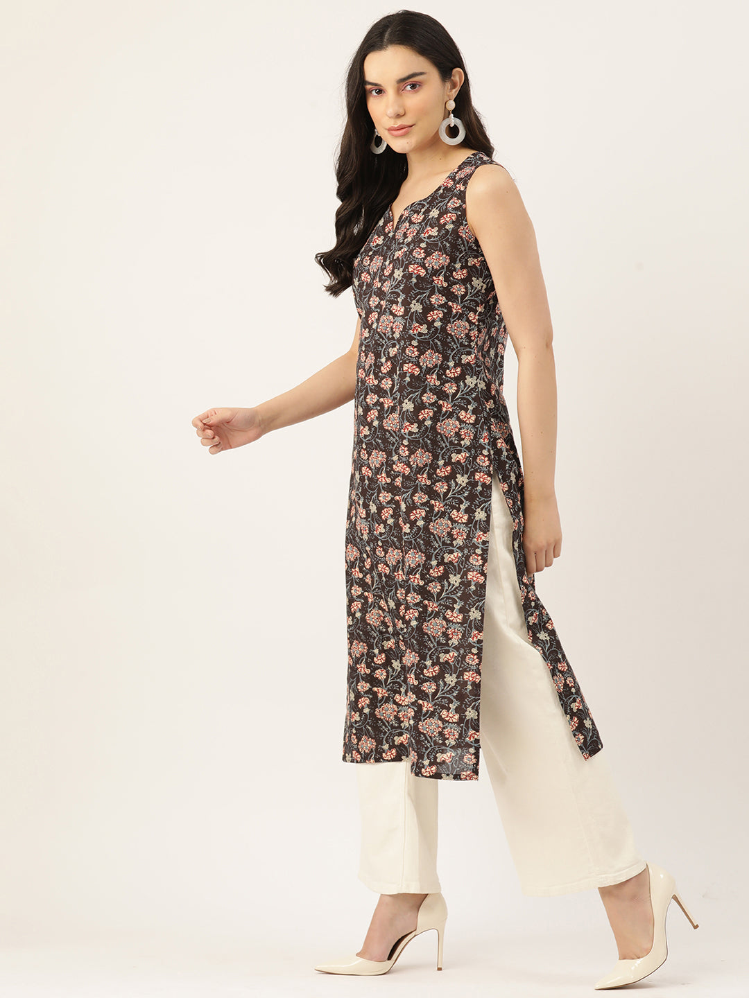 V-Neck Long Kurti FRKT6356