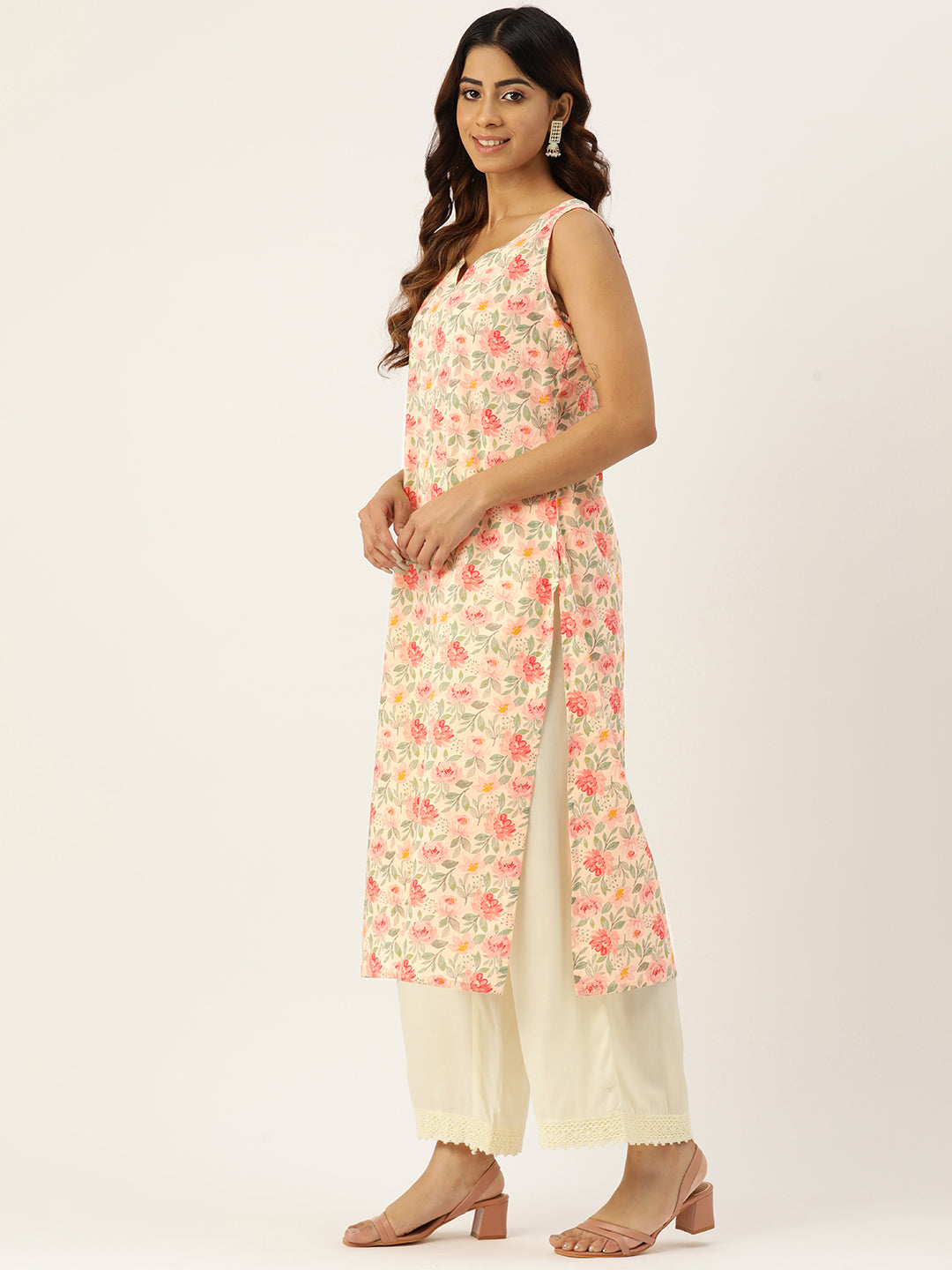 V-Neck Long Kurti FRKT6352