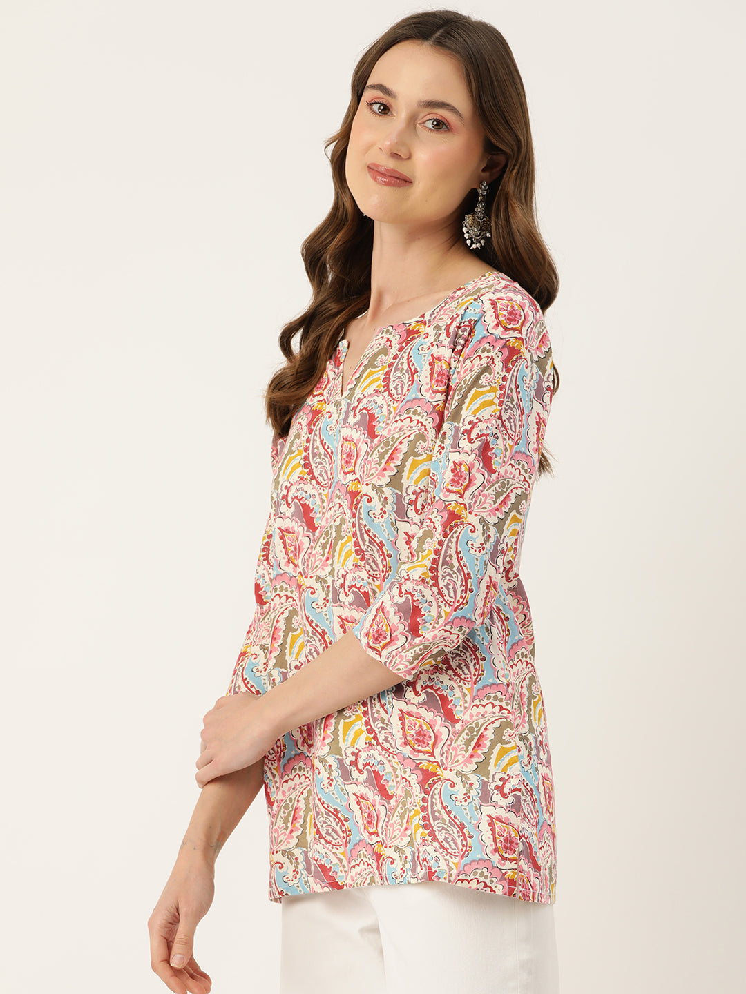 Feranoid Big V-Neck Kurti FRKT6410