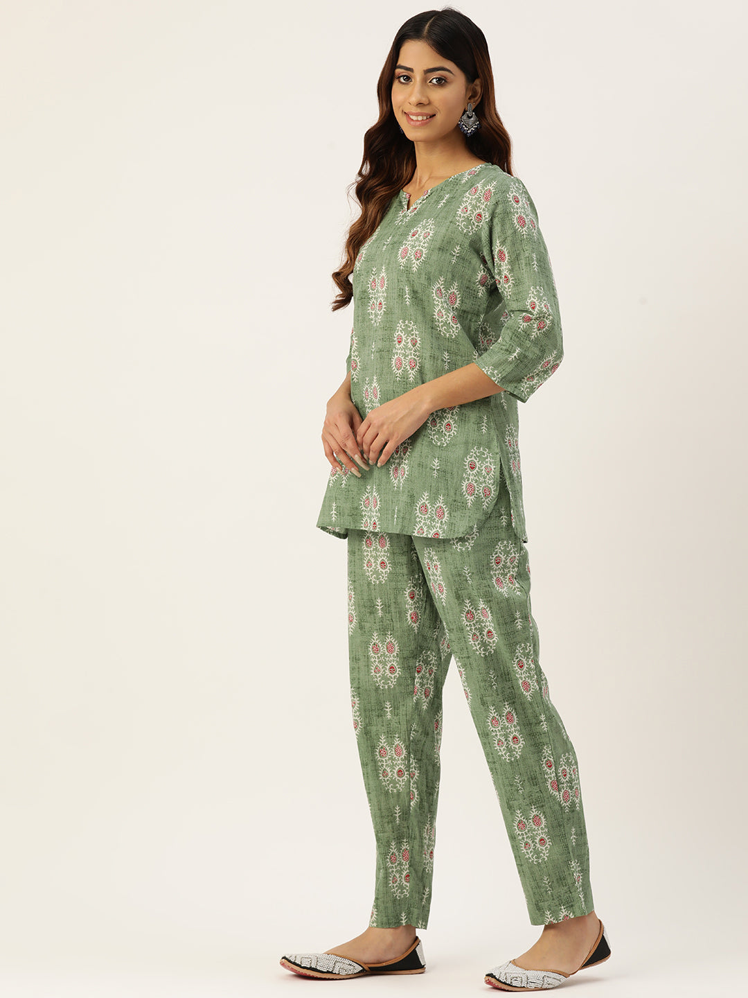Floral Printed Pure Cotton Night Suits FRLW9055