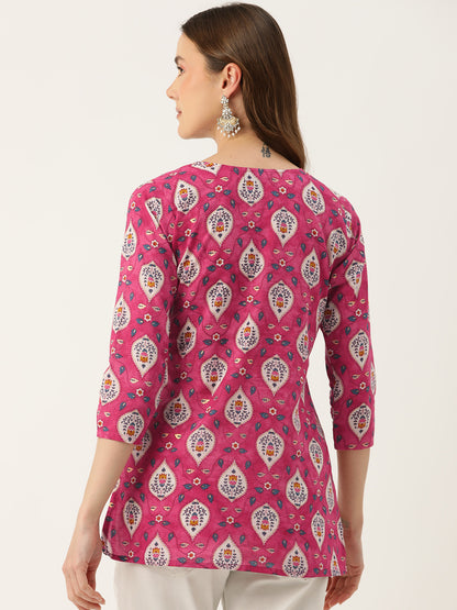 Feranoid Big V-Neck Kurti FRKT6408