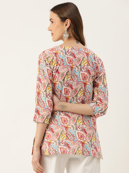 Feranoid Big V-Neck Kurti FRKT6410