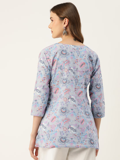 Feranoid Big V-Neck Kurti FRKT6400