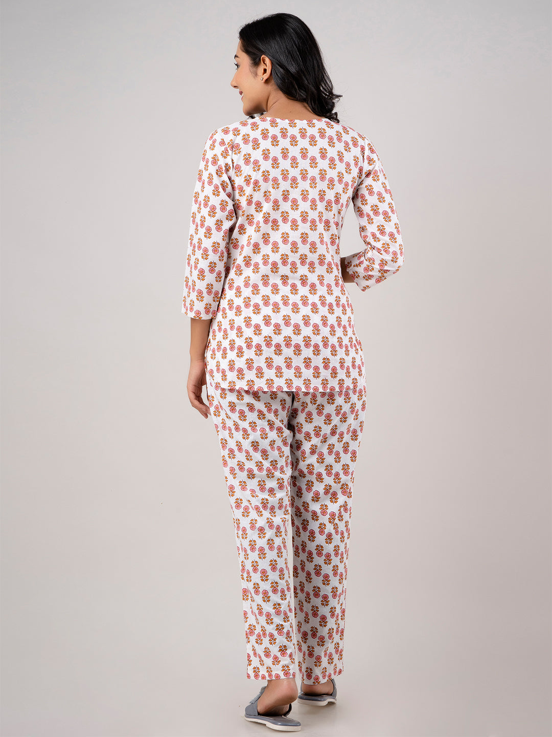 Floral Printed Pure Cotton Night Suits FRLW9023