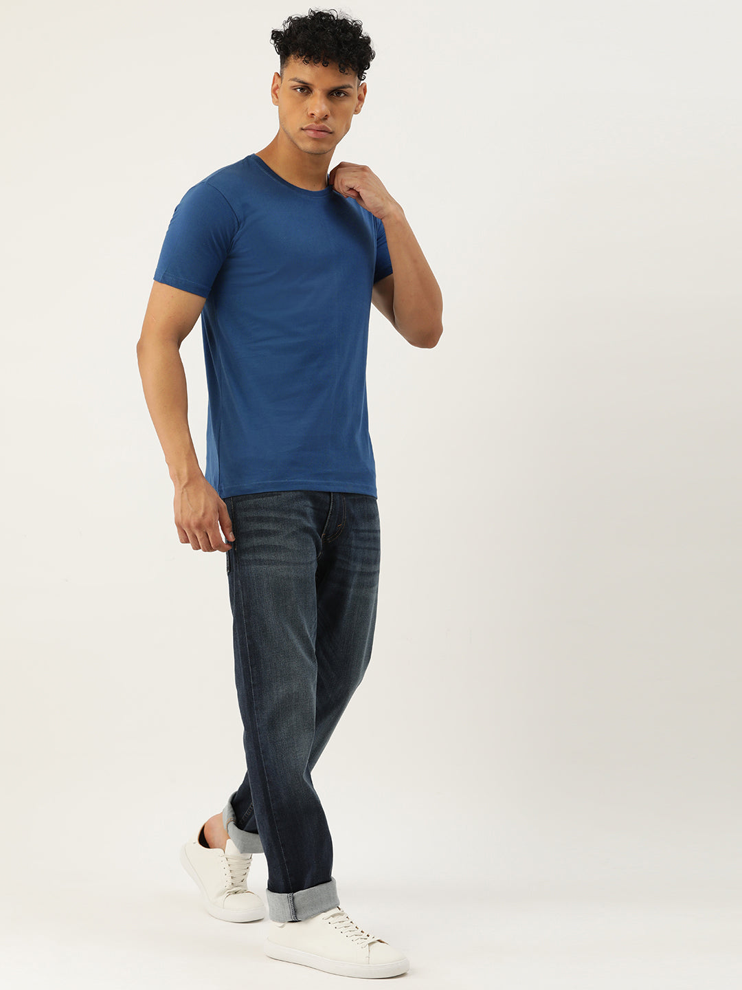 Plain Teal Blue Half Sleeves T-Shirt