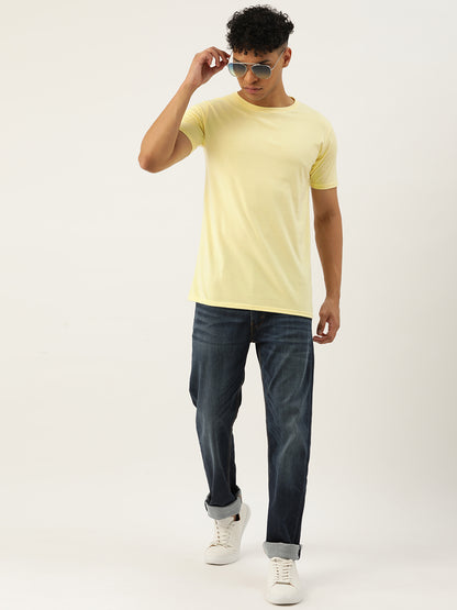 Plain Lemon Yellow Half Sleeves T-shirt